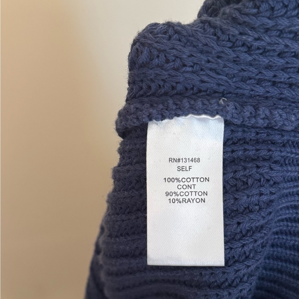 Fate Blue Knit Sweater Chambray Embroidered Puff Sleeves Women’s Medium FW4305 - Picture 5 of 5
